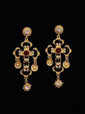 NWOT Gothic Baroque Cross Earrings